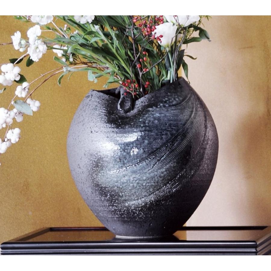 花瓶　花器　手桶 紺窯手桶 （花器・花瓶）【信楽焼】 : 虹八 kohya - 通販 - Yahoo