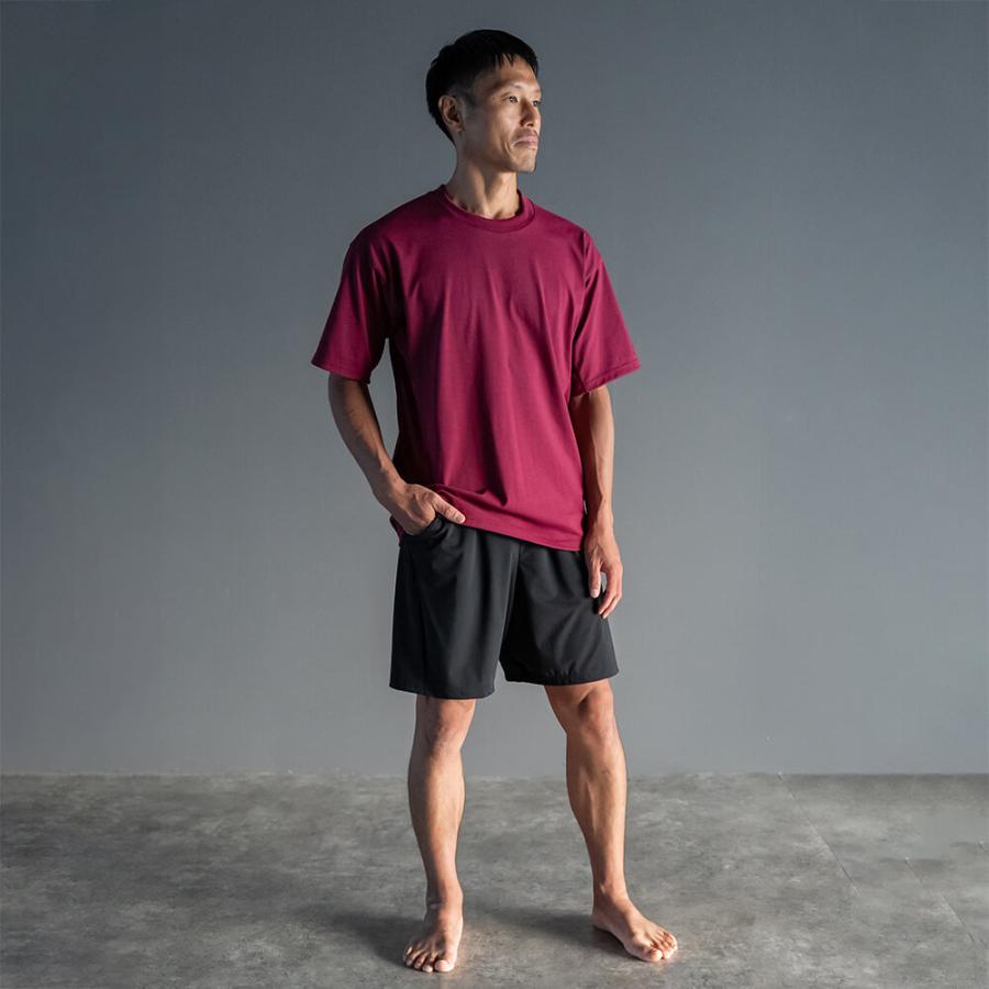 スリア ヨガウェア パンツ メンズ ピアーズショートパンツ su-p666 ヨギ suria 2024 オールシーズン 新作 ロゴ シンプル 無地 多機能 接触冷感 軽量 吸水速乾 シ | suria | 10