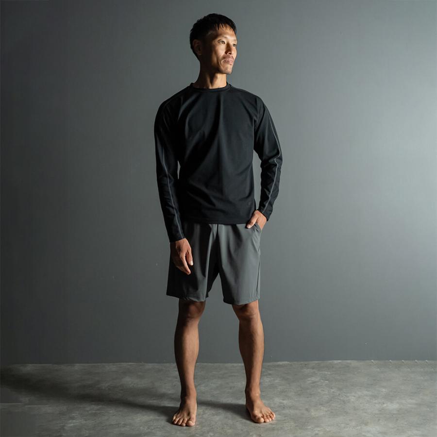 スリア ヨガウェア パンツ メンズ ピアーズショートパンツ su-p666 ヨギ suria 2024 オールシーズン 新作 ロゴ シンプル 無地 多機能 接触冷感 軽量 吸水速乾 シ | suria | 09