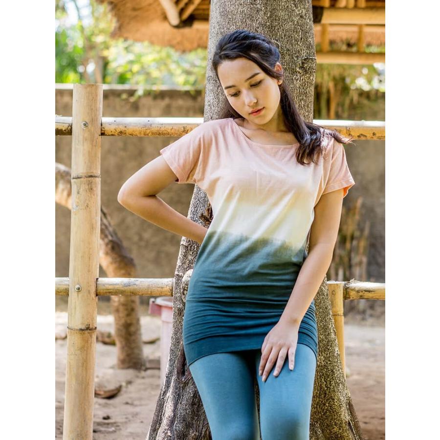 【SALE セール】  yinyang インヤン バイカラーチュニック ヨガウェア トップス yinyang 191bt03 Tシャツ かわいい おしゃれ |  | 06