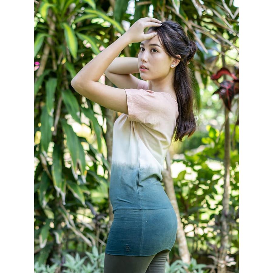 【SALE セール】  yinyang インヤン バイカラーチュニック ヨガウェア トップス yinyang 191bt03 Tシャツ かわいい おしゃれ |  | 09