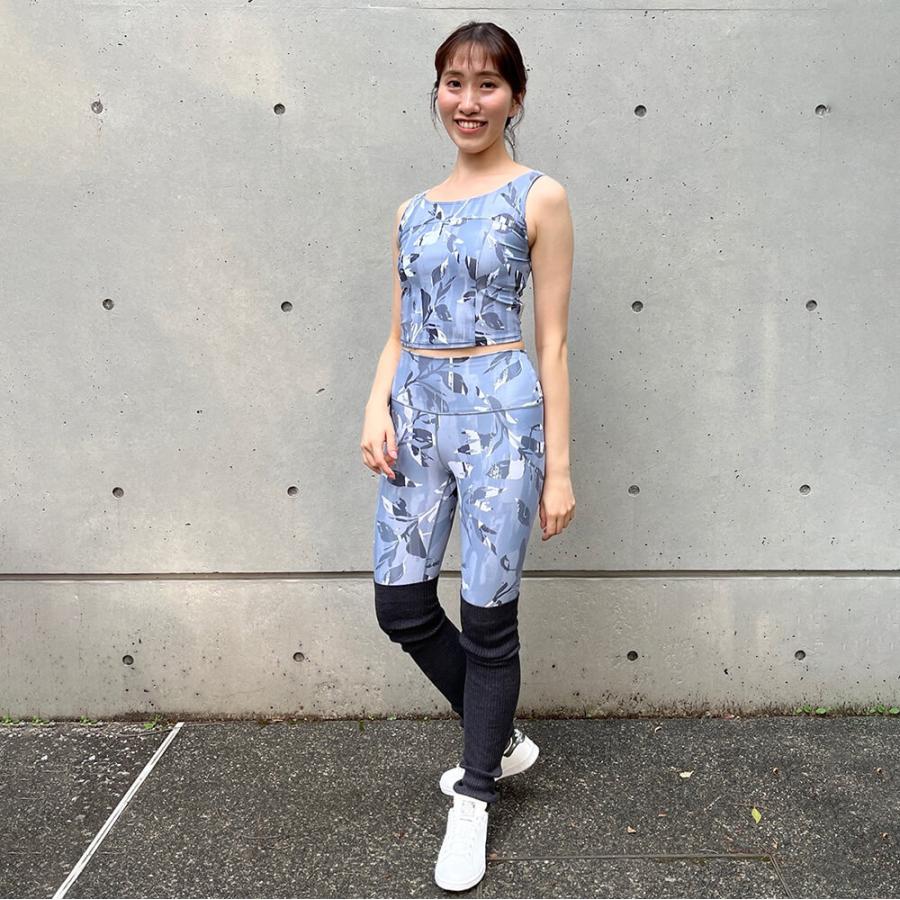 Julier（ジュリエ） ヨガウェア トップス カップ付 リーフ柄