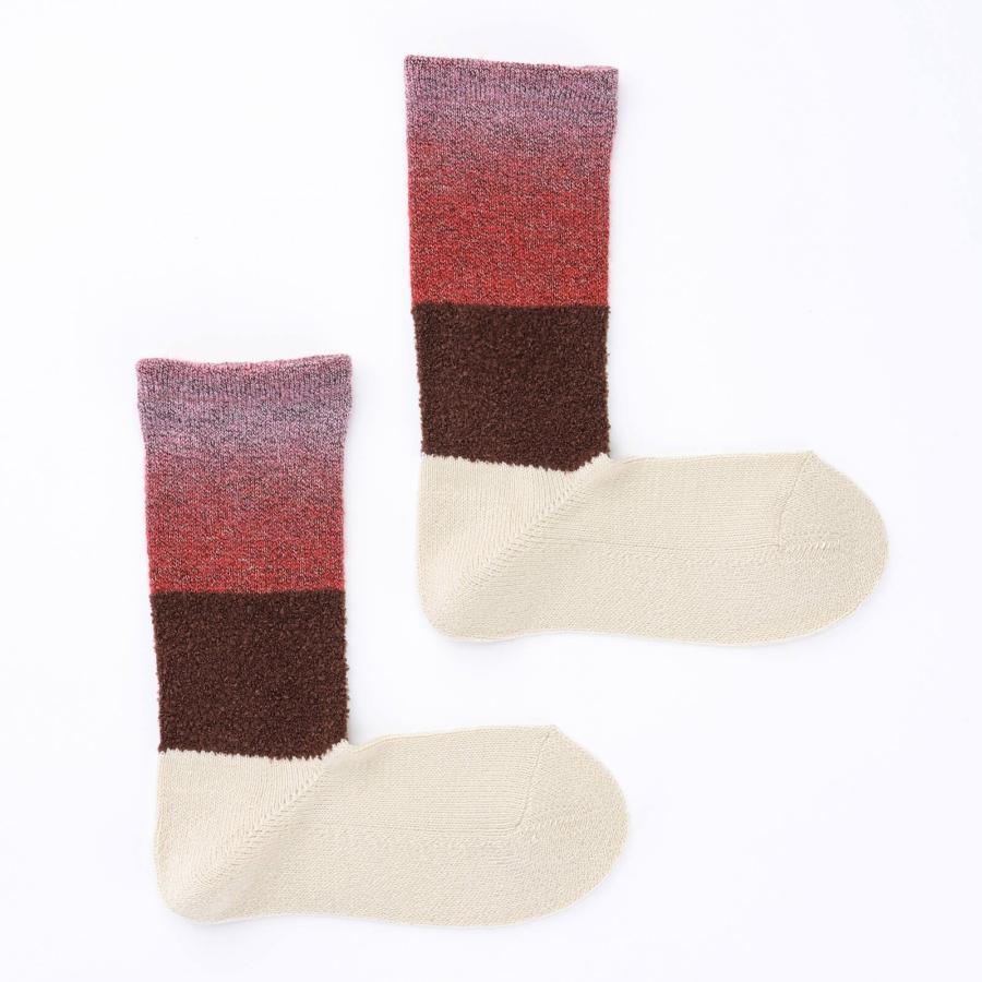 COMFYHOUSE コンフィーハウス 靴下 メンズ レディース クルー丈 ソックス 日本製 旧 ラソックス rasox グラデパネル・クルー chl252cr2 | rasox | 01