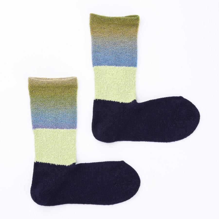 COMFYHOUSE コンフィーハウス 靴下 メンズ レディース クルー丈 ソックス 日本製 旧 ラソックス rasox グラデパネル・クルー chl252cr2 | rasox | 02