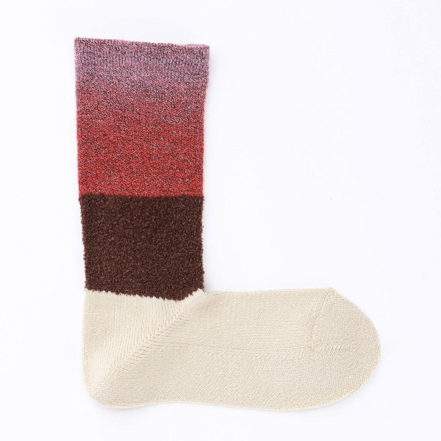 COMFYHOUSE コンフィーハウス 靴下 メンズ レディース クルー丈 ソックス 日本製 旧 ラソックス rasox グラデパネル・クルー chl252cr2 | rasox | 04