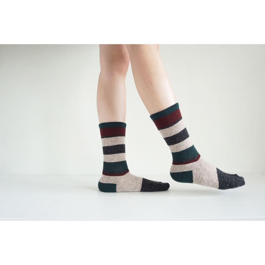 COMFYHOUSE コンフィーハウス 靴下 メンズ レディース クルー丈 ソックス 日本製 旧 ラソックス rasox マルチボーダーウール・クルー chl152cr1 | rasox | 12