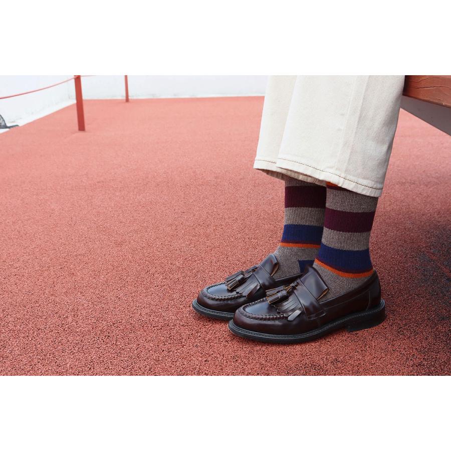 COMFYHOUSE コンフィーハウス 靴下 メンズ レディース クルー丈 ソックス 日本製 旧 ラソックス rasox マルチボーダーウール・クルー chl152cr1 | rasox | 14