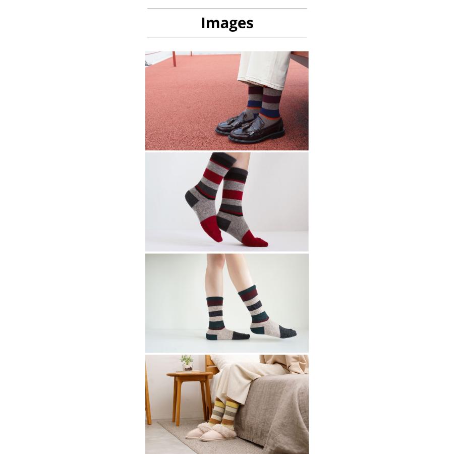 COMFYHOUSE コンフィーハウス 靴下 メンズ レディース クルー丈 ソックス 日本製 旧 ラソックス rasox マルチボーダーウール・クルー chl152cr1 | rasox | 02