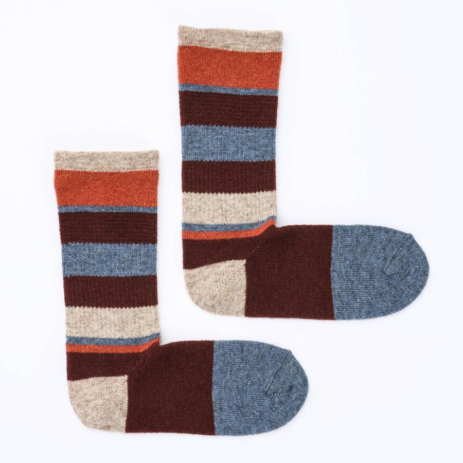 COMFYHOUSE コンフィーハウス 靴下 メンズ レディース クルー丈 ソックス 日本製 旧 ラソックス rasox マルチボーダーウール・クルー chl152cr1 | rasox | 04