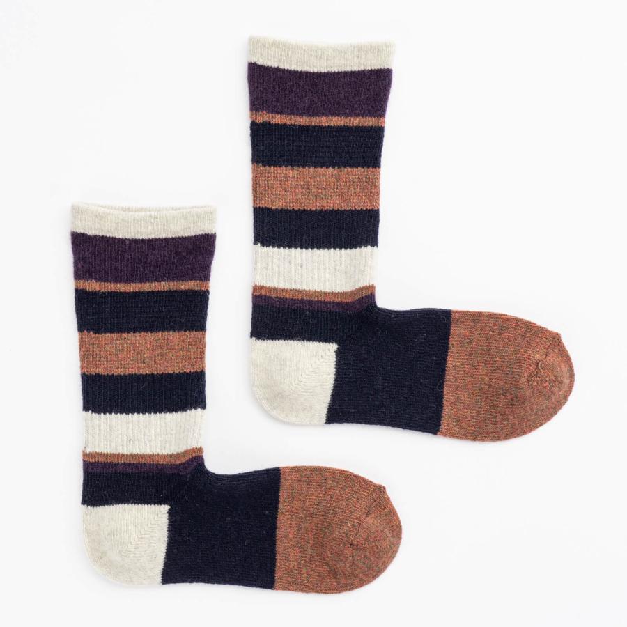 COMFYHOUSE コンフィーハウス 靴下 メンズ レディース クルー丈 ソックス 日本製 旧 ラソックス rasox マルチボーダーウール・クルー chl152cr1 | rasox | 05