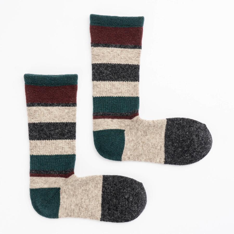 COMFYHOUSE コンフィーハウス 靴下 メンズ レディース クルー丈 ソックス 日本製 旧 ラソックス rasox マルチボーダーウール・クルー chl152cr1 | rasox | 06