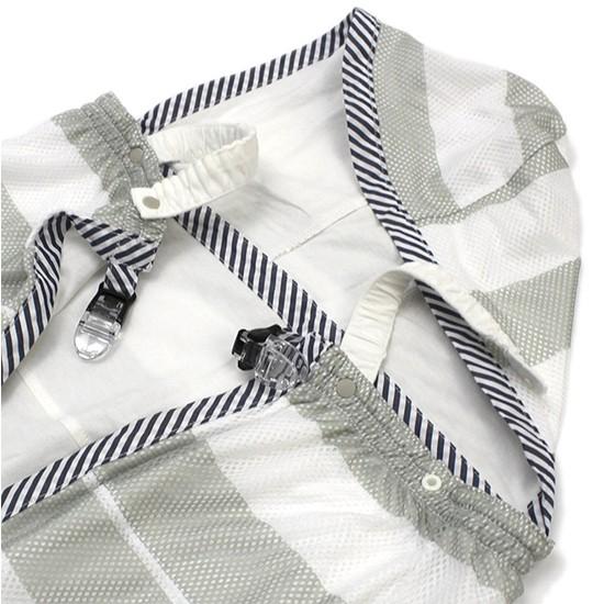 CAYA 5WAYケープ （ボーダーメッシュ×薄手ホワイト天竺） 虫よけ インセクトシールド |  | 06