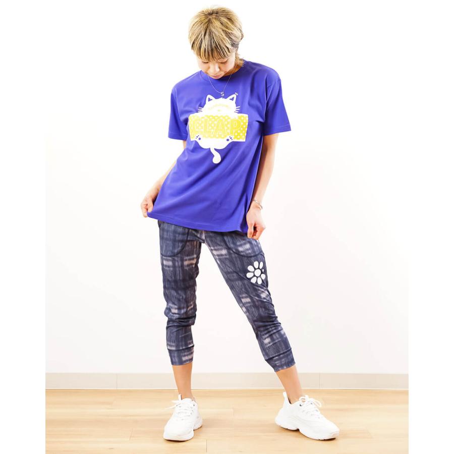 クラップ CLAP フィットネスウェア クロップドパンツ レディース DENIM CHECK デニム クラップ新作 クラップウェア クラップパンツ | clap | 03