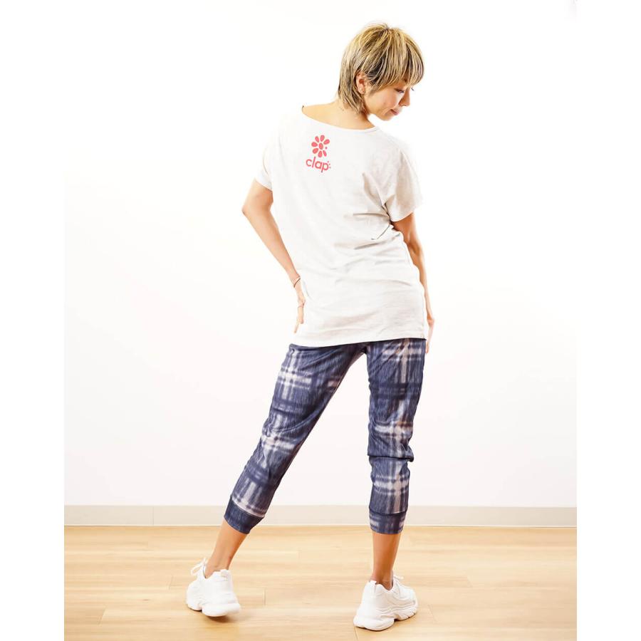 クラップ CLAP フィットネスウェア クロップドパンツ レディース DENIM CHECK デニム クラップ新作 クラップウェア クラップパンツ | clap | 06