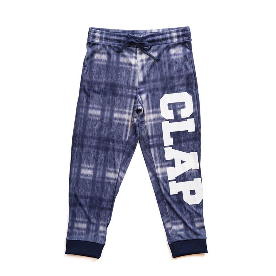クラップ CLAP フィットネスウェア イーシュットパンツ レディース DENIM CHECK デニム クラップ新作 クラップウェア クラップパンツ | clap | 01