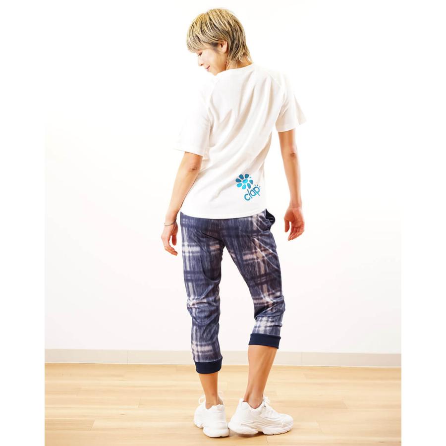 クラップ CLAP フィットネスウェア イーシュットパンツ レディース DENIM CHECK デニム クラップ新作 クラップウェア クラップパンツ | clap | 05
