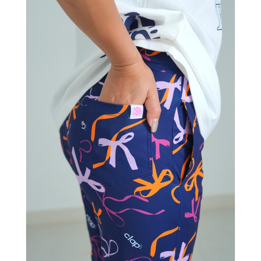クラップ CLAP リボンクラップ イーシュット レディース クロップドパンツ スポーツアパレル トレーニング フィットネス 女性 CE25028 clap（クラップ） clapクラップ新作 フィットネスウェア ブランド
