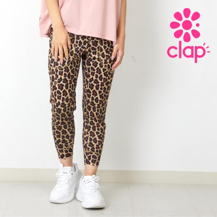 clapクラップ新作 フィットネス ウェア ブランド パンツ レディース クロップドパンツ LEOPARD CROPPED PANTS ジム トレーニング 新作  2026 | clap