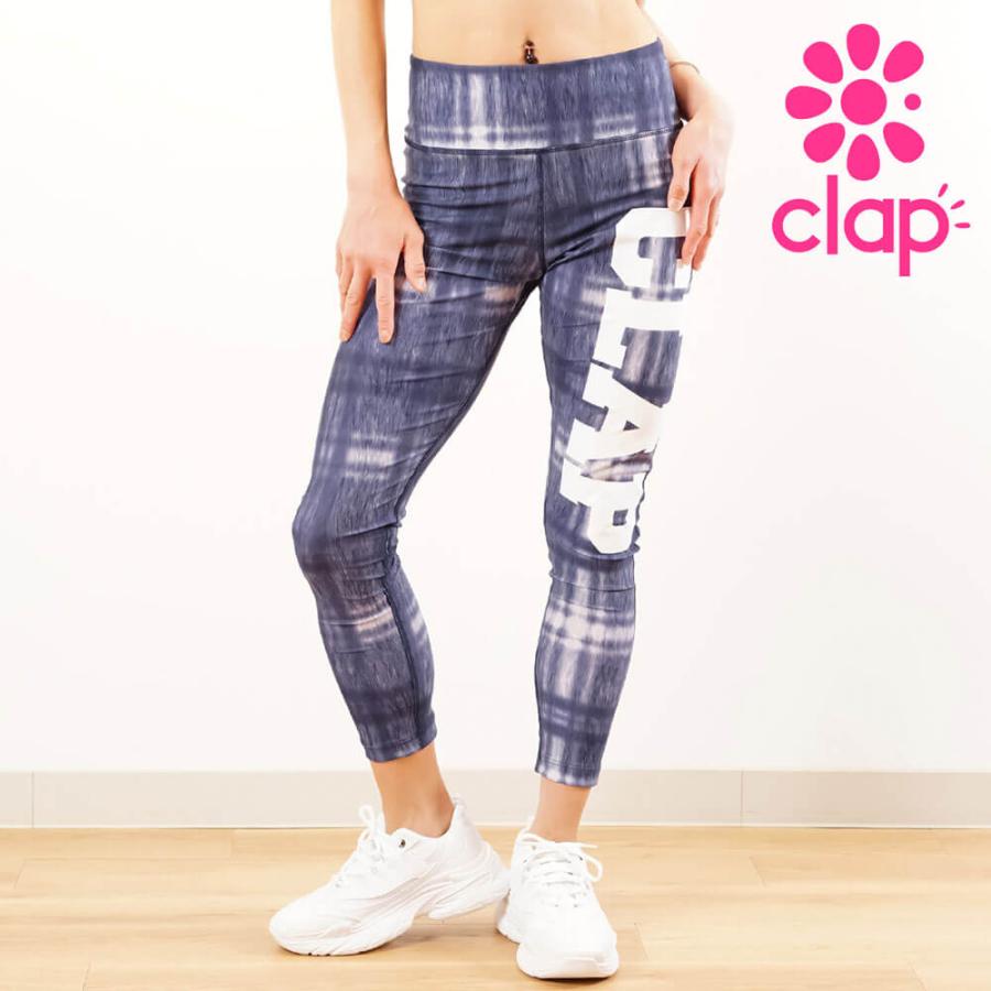 clap（クラップ） フィットネスウェア レギンス レディース DENIM CHECK デニム クラップ新作 クラップウェア クラップパンツ ...