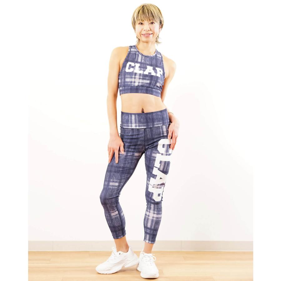 clap（クラップ） フィットネスウェア レギンス レディース DENIM CHECK デニム クラップ新作 クラップウェア クラップパンツ ...