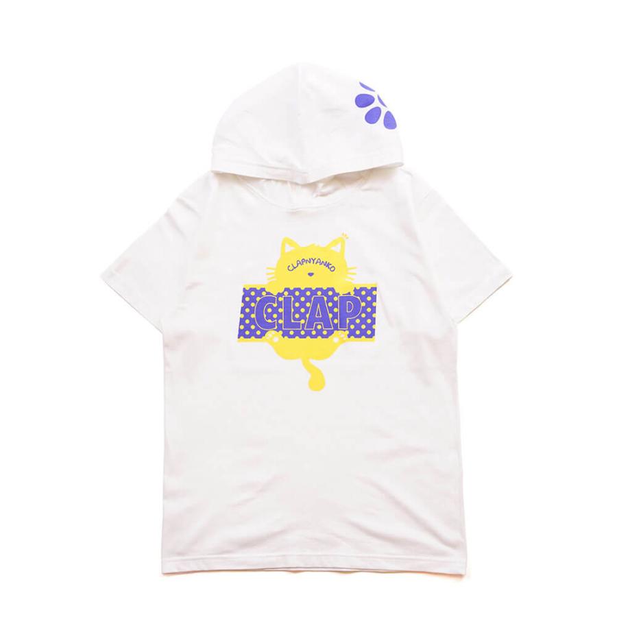 クラップ CLAP フィットネスウェア トップス レディース CLAP NYANKO HOODIE Tee ネコ フード付 Tシャツ クラップ 新作 ロゴ クラップウェア clapクラップ tシャ | clap | 03