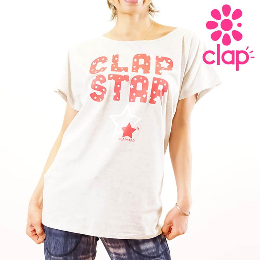 clap（クラップ） フィットネスウェア トップス レディース CLAP STAR DOLMAN 新作 星 クラップウェア tシャツ ドルマン ...