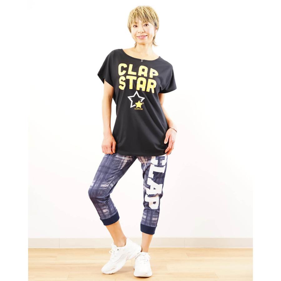 クラップ CLAP フィットネスウェア トップス レディース CLAP STAR DOLMAN 新作 星 クラップウェア clapクラップ tシャツ ドルマン | clap | 05