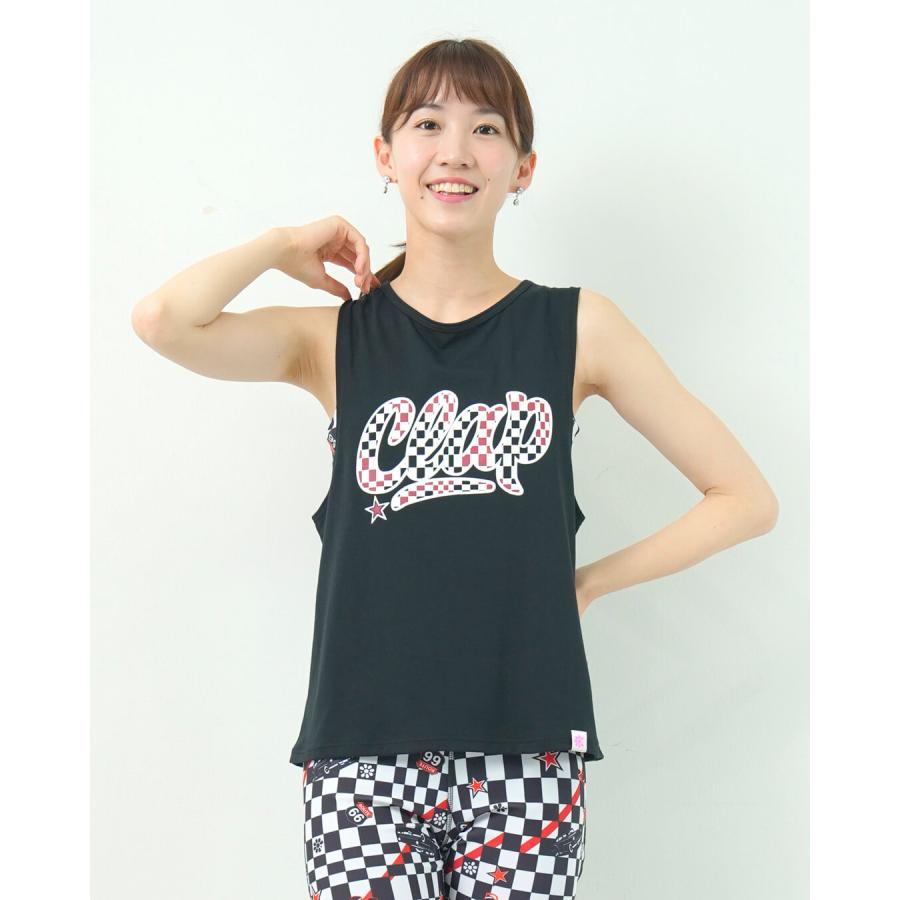 clapクラップ新作 フィットネス ウェア ブランド トップスレディース ノースリーブ CHECKER CLAP BOX TANK  M/フリーサイズモノトーン 新作 柄 2025 | clap | 01