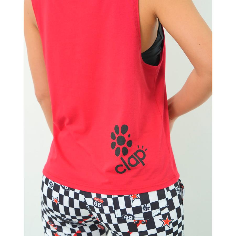 clapクラップ新作 フィットネス ウェア ブランド トップスレディース ノースリーブ CHECKER CLAP BOX TANK  M/フリーサイズモノトーン 新作 柄 2025 | clap | 06