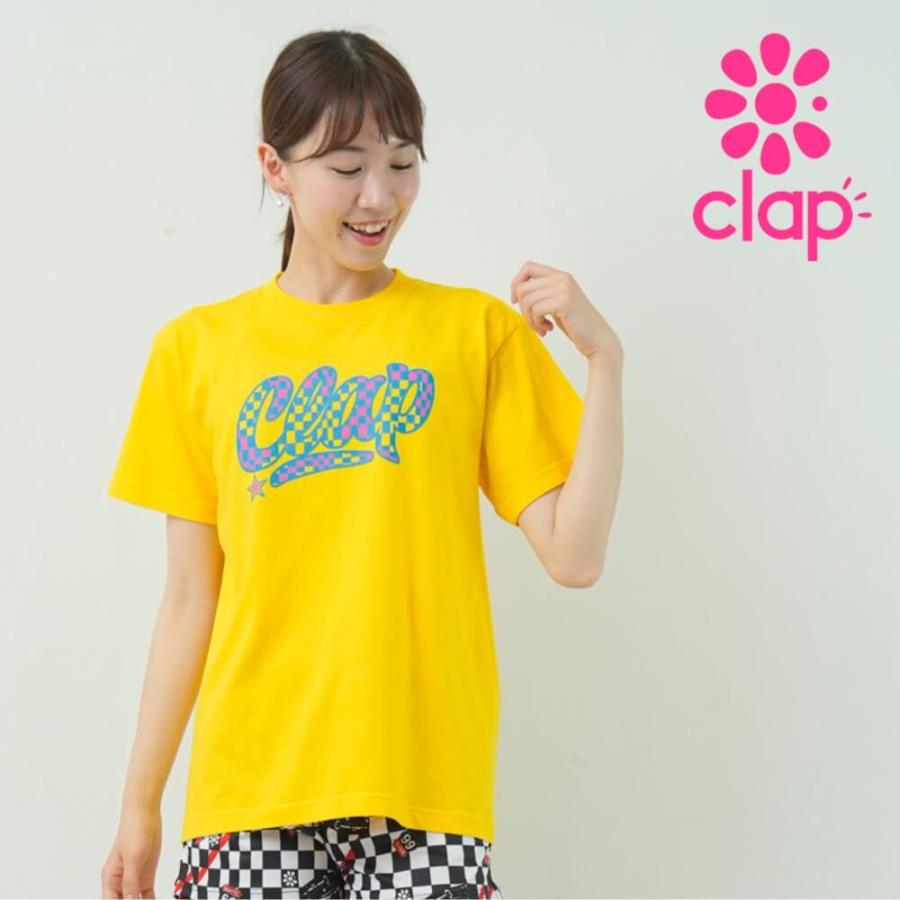 clapクラップ新作 フィットネス ウェア ブランド トップスレディース 半袖 CHECKER CLAP TEE M/フリーサイズ モノトーン 新作 柄 2025 | clap