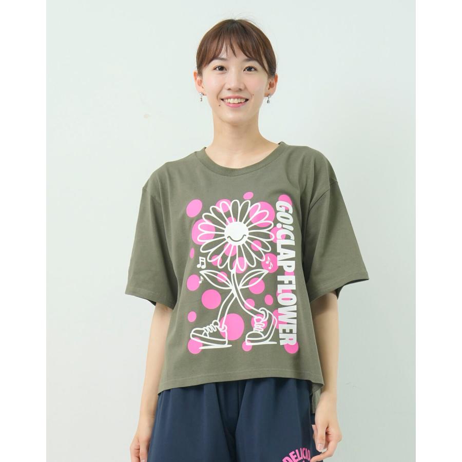 clapクラップ新作 フィットネス ウェア ブランド クラップ トップスレディース 半袖 CLAP FLOWER BIG TEE M/フリーサイズ 新作 柄 2025  オーバーサイズ ダンス | clap | 04