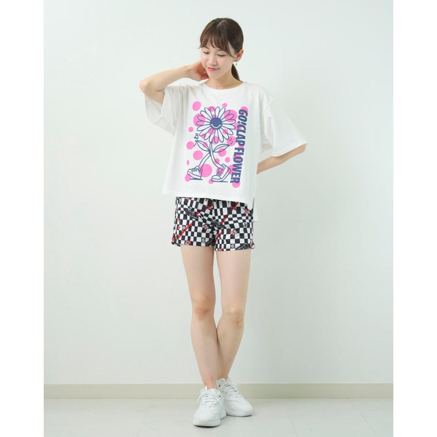clapクラップ新作 フィットネス ウェア ブランド クラップ トップスレディース 半袖 CLAP FLOWER BIG TEE M/フリーサイズ 新作 柄 2025  オーバーサイズ ダンス | clap | 09