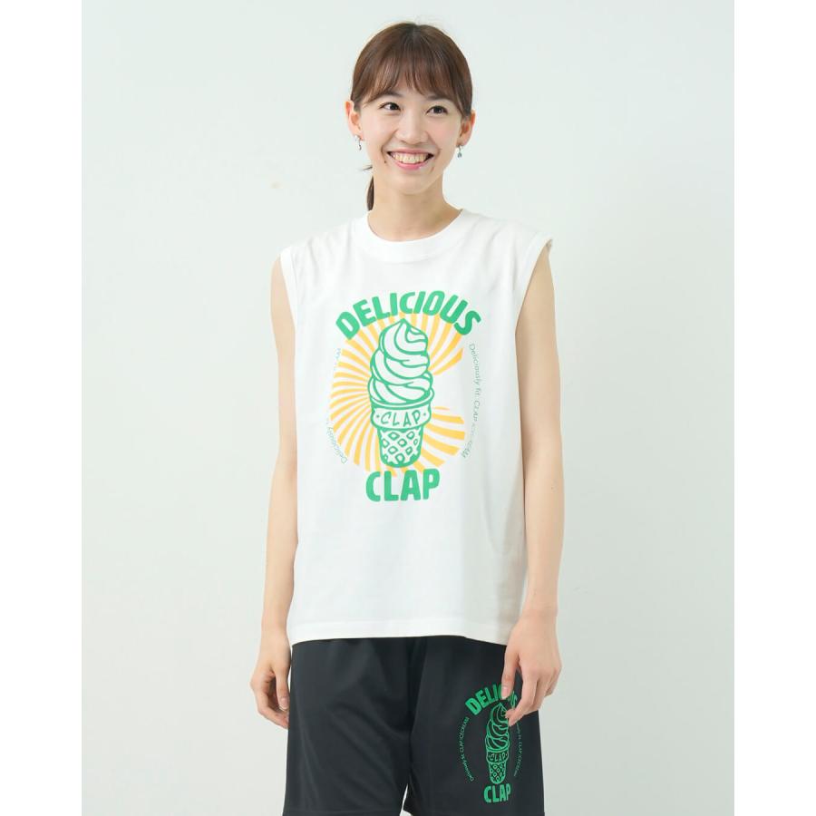 clapクラップ新作 フィットネス ウェア ブランド クラップ トップスレディース ノースリーブ CLAP ICE CREAM TANK M/フリーサイズ 新作 柄 2025 アイス ダンス | clap | 03