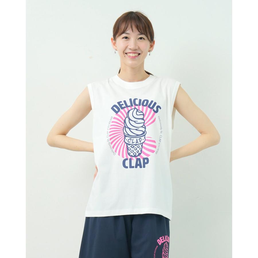 clapクラップ新作 フィットネス ウェア ブランド クラップ トップスレディース ノースリーブ CLAP ICE CREAM TANK M/フリーサイズ 新作 柄 2025 アイス ダンス | clap | 04