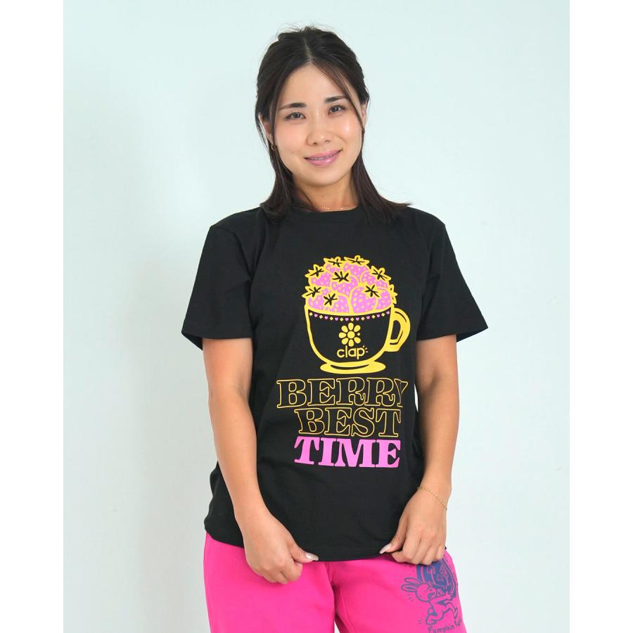 clapクラップ新作 フィットネス ウェア レディース トップス 半袖 tシャツ CLAP STRAWBERRY TEE Mフリーサイズ 新作 2025 トレーニングウェア ダンス ジム | clap | 01