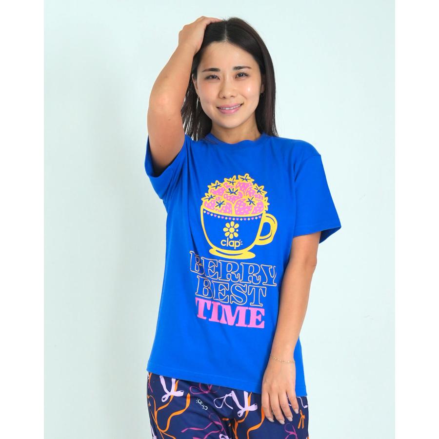 clapクラップ新作 フィットネス ウェア レディース トップス 半袖 tシャツ CLAP STRAWBERRY TEE Mフリーサイズ 新作 2025 トレーニングウェア ダンス ジム | clap | 02