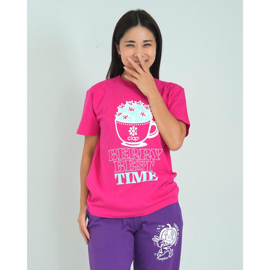 clapクラップ新作 フィットネス ウェア レディース トップス 半袖 tシャツ CLAP STRAWBERRY TEE Mフリーサイズ 新作 2025 トレーニングウェア ダンス ジム | clap | 03