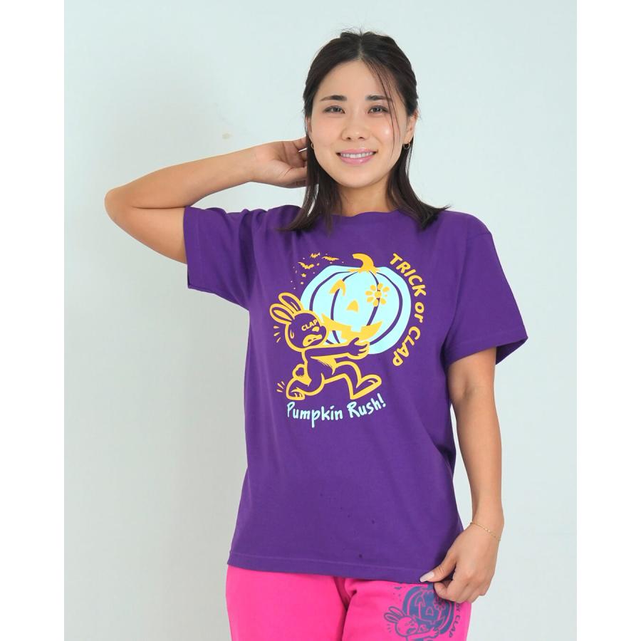 clapクラップ新作 フィットネス ウェア レディース トップス 半袖 tシャツ TRICK or CLAP TEE M/Lサイズ 新作 2025 トレーニングウェア ダンス ジム | clap | 03