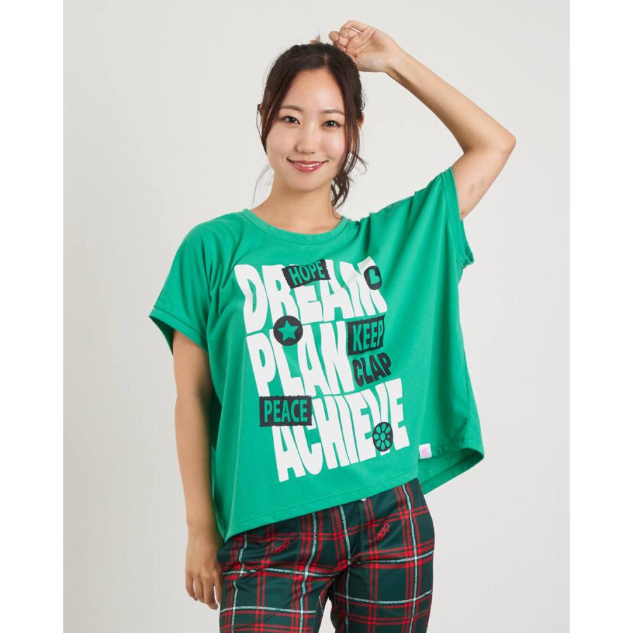 clapクラップ新作 フィットネス ウェア レディース トップス 半袖 DREAM PLAN ACHIEVE DOLMAN M/フリーサイズ ドルマン 新作 2025 トレーニングウェア ダンス ジ | clap | 02