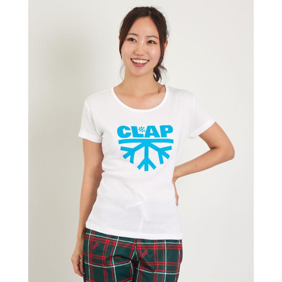 clapクラップ新作 フィットネス ウェア レディース トップス 半袖 tシャツ SNOWFLAKE CLAP SLIM TEE M/フリーサイズ 新作 2025 トレーニングウェア ダンス ジム | clap | 03