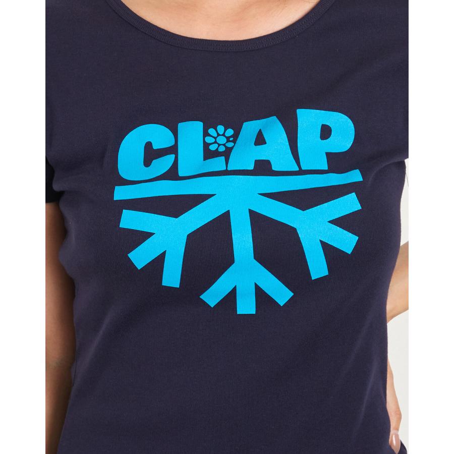 clapクラップ新作 フィットネス ウェア レディース トップス 半袖 tシャツ SNOWFLAKE CLAP SLIM TEE M/フリーサイズ 新作 2025 トレーニングウェア ダンス ジム | clap | 05