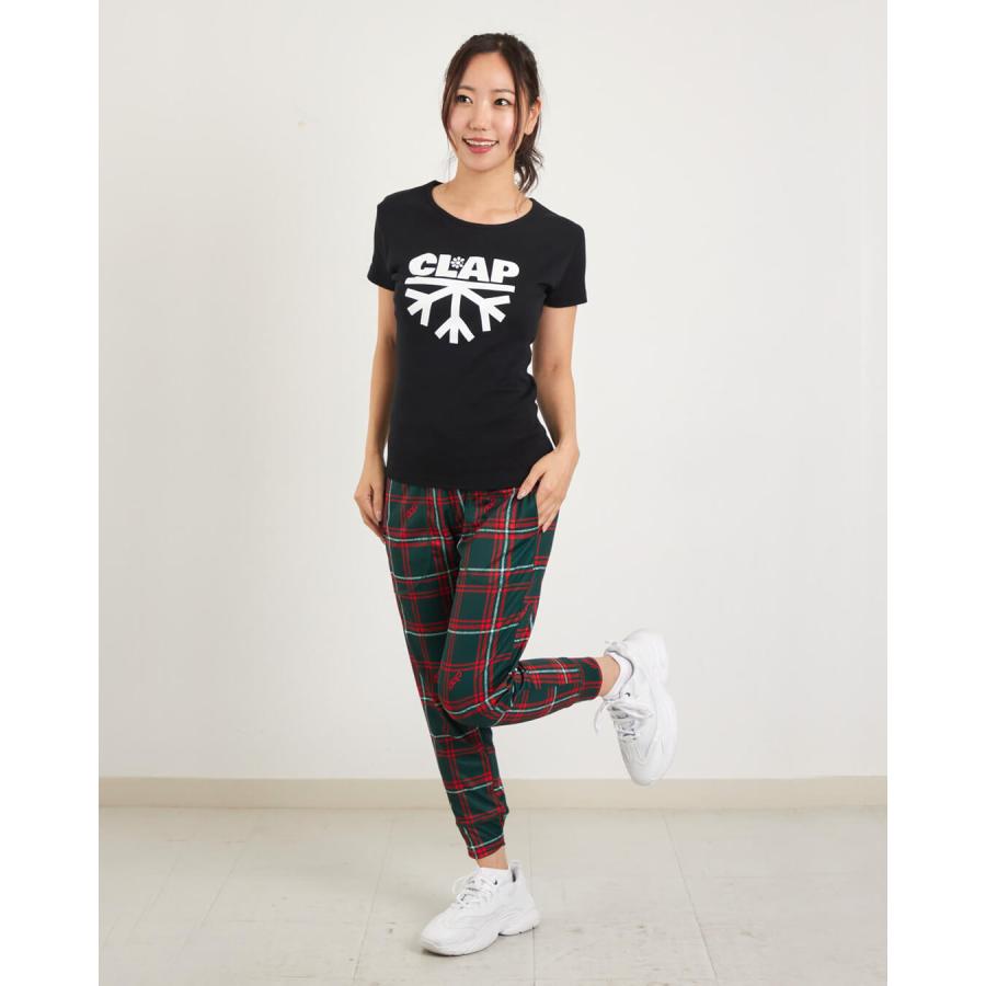 clapクラップ新作 フィットネス ウェア レディース トップス 半袖 tシャツ SNOWFLAKE CLAP SLIM TEE M/フリーサイズ 新作 2025 トレーニングウェア ダンス ジム | clap | 07