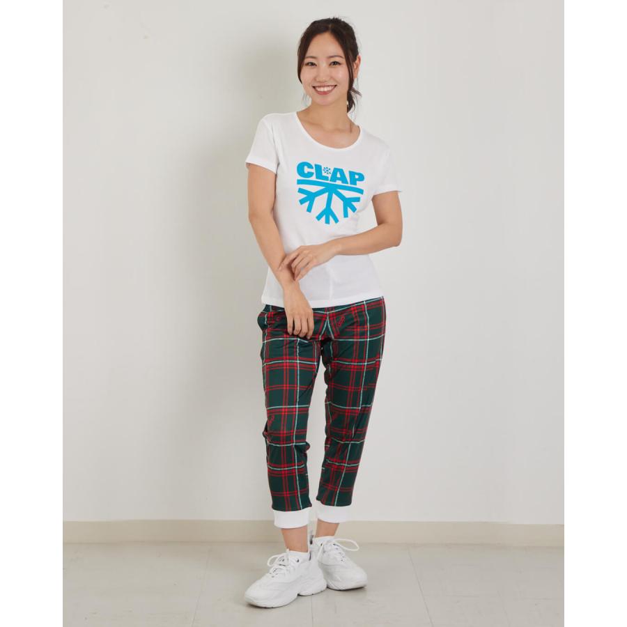 clapクラップ新作 フィットネス ウェア レディース トップス 半袖 tシャツ SNOWFLAKE CLAP SLIM TEE M/フリーサイズ 新作 2025 トレーニングウェア ダンス ジム | clap | 09