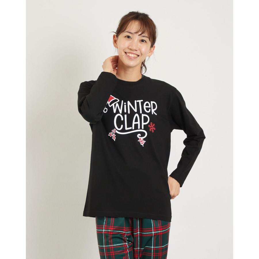 clapクラップ 新作 フィットネス ウェア レディース トップス ロングスリーブ WINTER CLAP LONG SLEEVE TEE M/フリーサイズ 2025 トレーニングウェア ダンス ジ | clap | 01