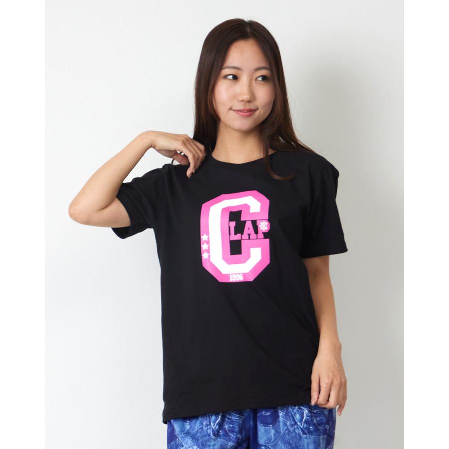 clapクラップ セール フィットネス ウェア レディース トップス 半袖 tシャツ C-CLAP TEE Mフリーサイズ 新作 2025 トレーニングウェア ダンス ジム | clap | 01