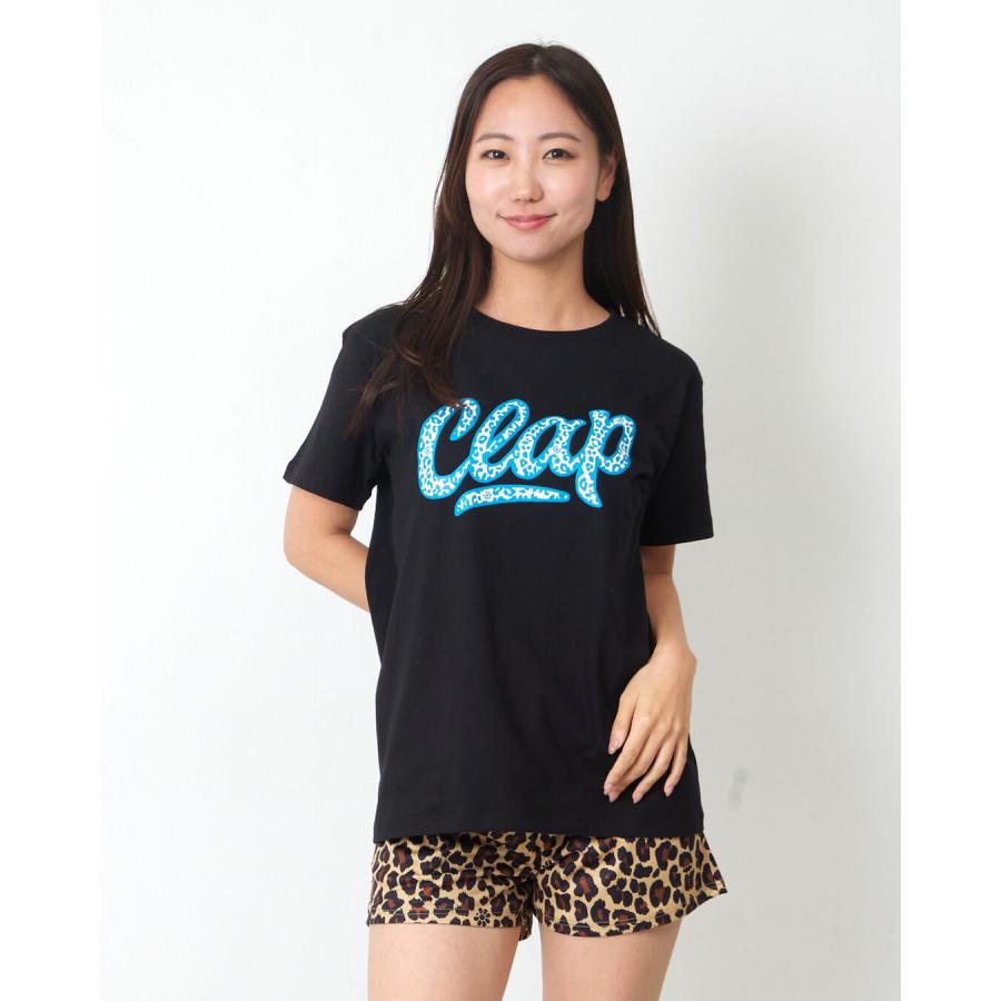 clapクラップ新作 フィットネス ウェア レディース トップス 半袖 tシャツ LEOCLAP TEE Mフリーサイズ 新作 2026 レオパ トレーニングウェア ダンス ジム | clap | 01