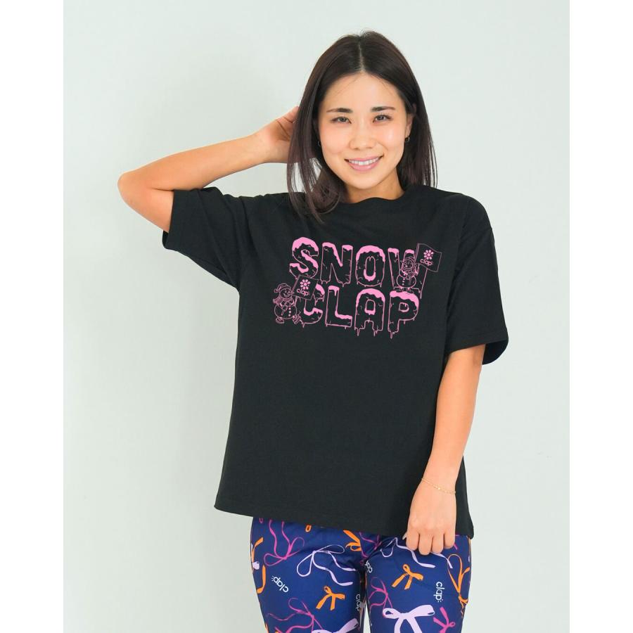 clapクラップ新作 フィットネス ウェア レディース トップス 半袖 tシャツ  SNOW CLAP BIG TEE M/フリーサイズ 新作 2026 トレーニングウェア ダンス ジム | clap | 02