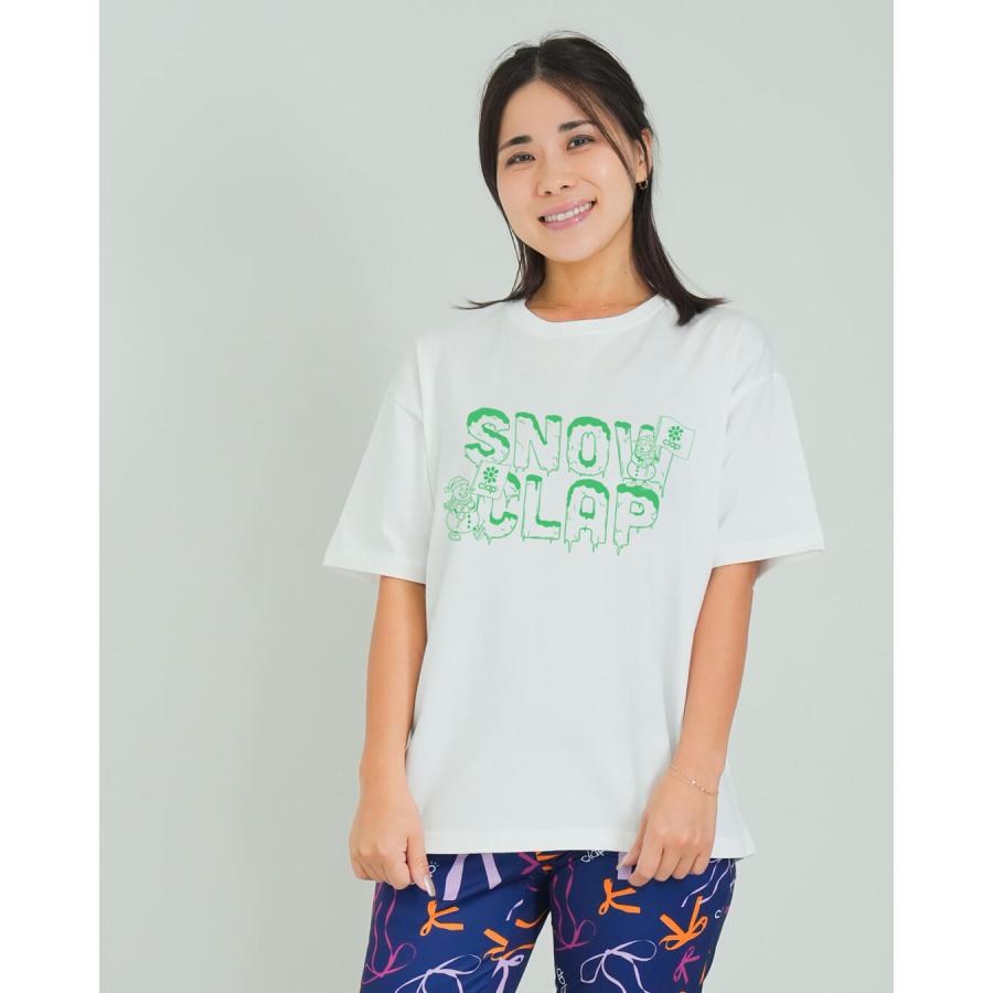 clapクラップ新作 フィットネス ウェア レディース トップス 半袖 tシャツ  SNOW CLAP BIG TEE M/フリーサイズ 新作 2026 トレーニングウェア ダンス ジム | clap | 03