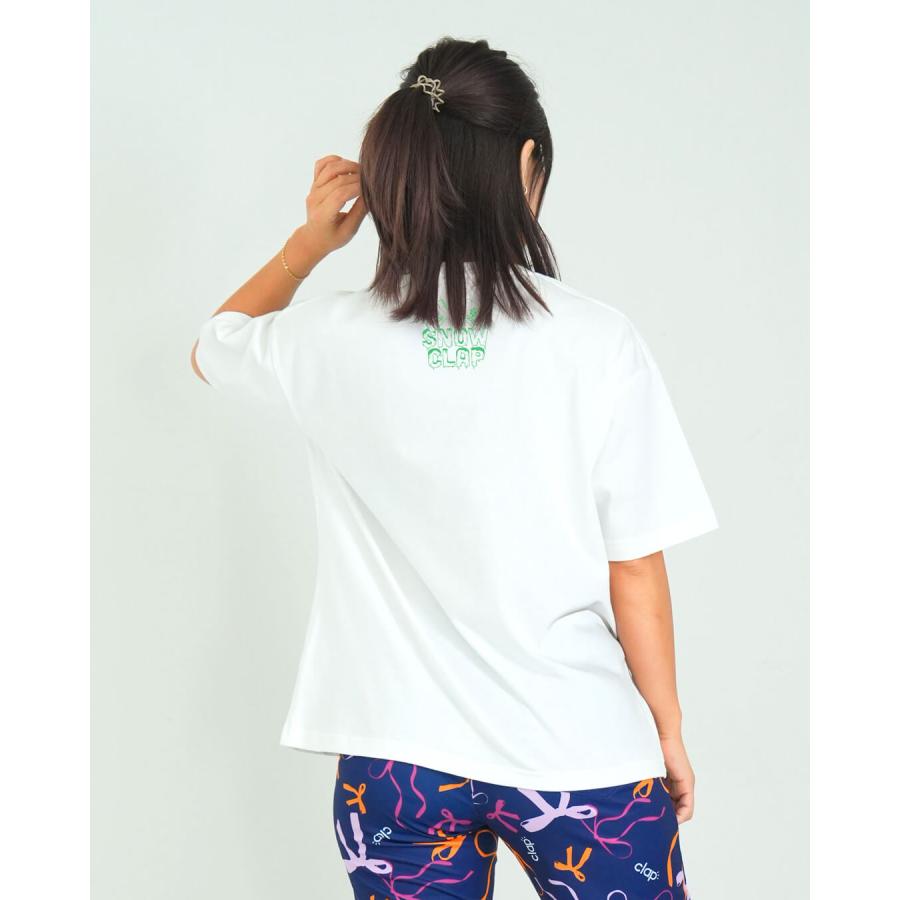 clapクラップ新作 フィットネス ウェア レディース トップス 半袖 tシャツ  SNOW CLAP BIG TEE M/フリーサイズ 新作 2026 トレーニングウェア ダンス ジム | clap | 05
