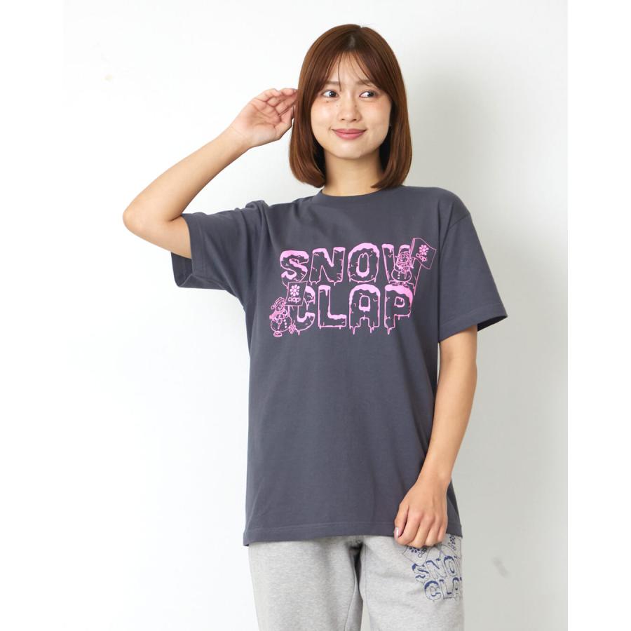 clapクラップ新作 フィットネス ウェア レディース トップス 半袖 tシャツ SNOW CLAP TEE Mフリーサイズ 新作 2026 トレーニングウェア ダンス ジム | clap | 04
